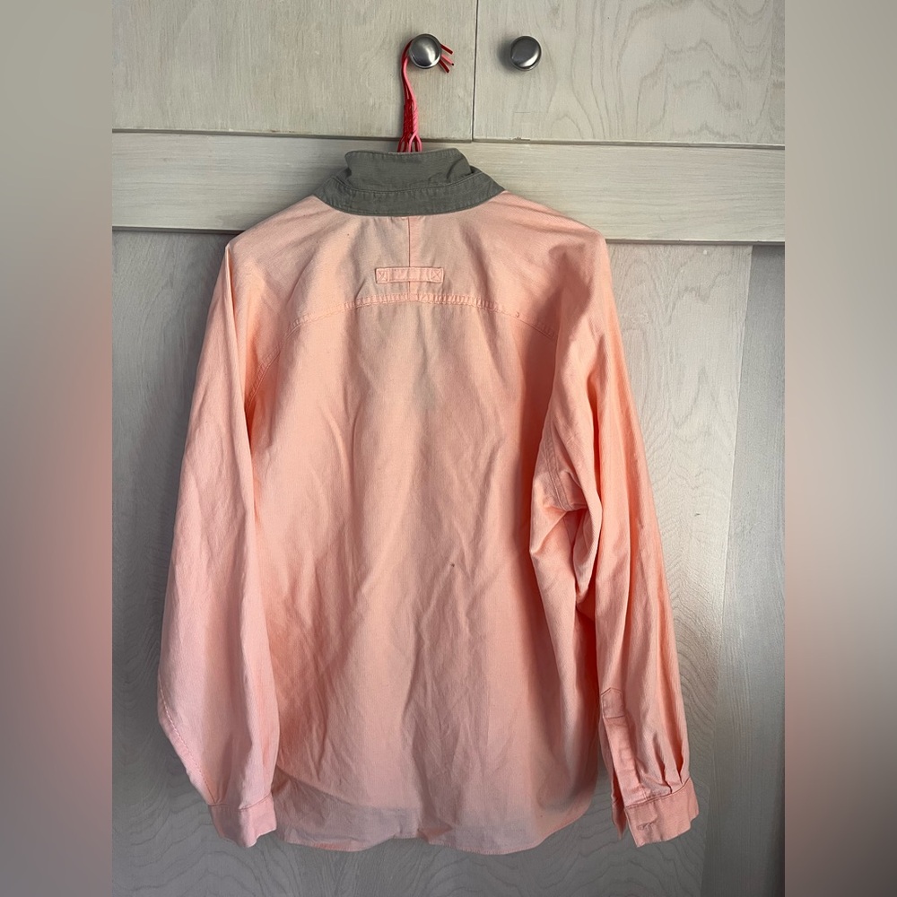 Izod Peach and Khaki Long Sleeve Shirt - Picture 15 of 17